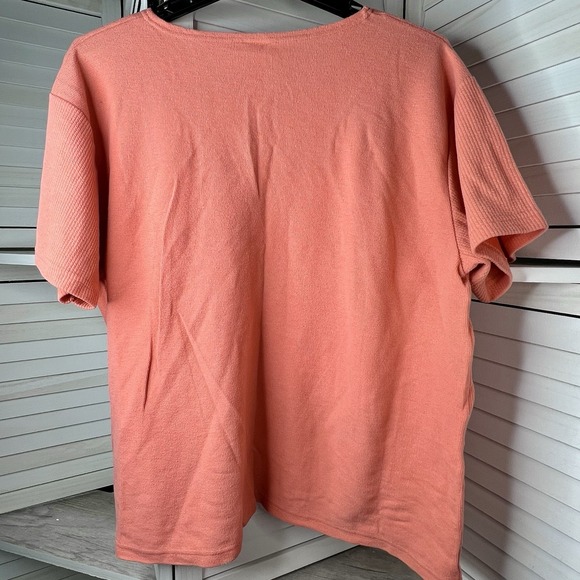Vintage BUG Best United Garment Co Coral Multi-Textured Knit Top Women's Plus 26 - Picture 7 of 7